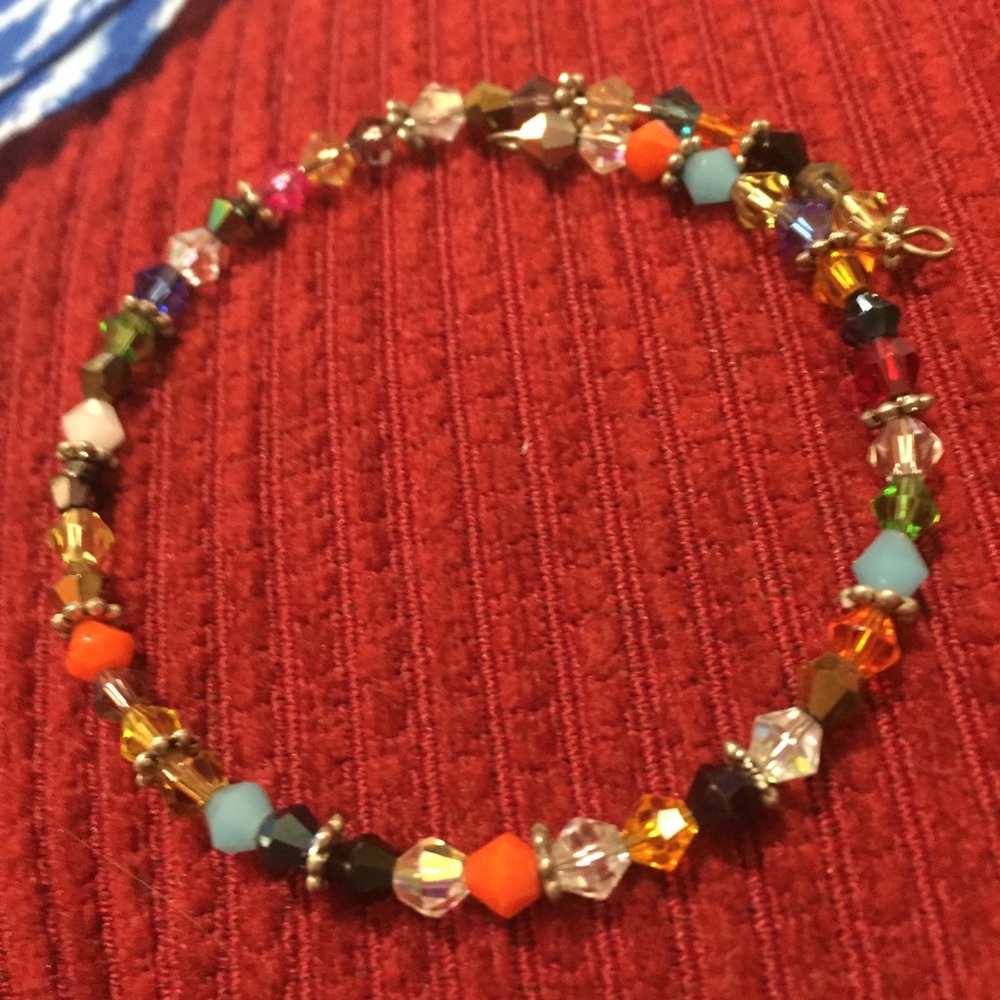 DDP Swarovski Crystal Beaded Wire Wrap Bracelet
